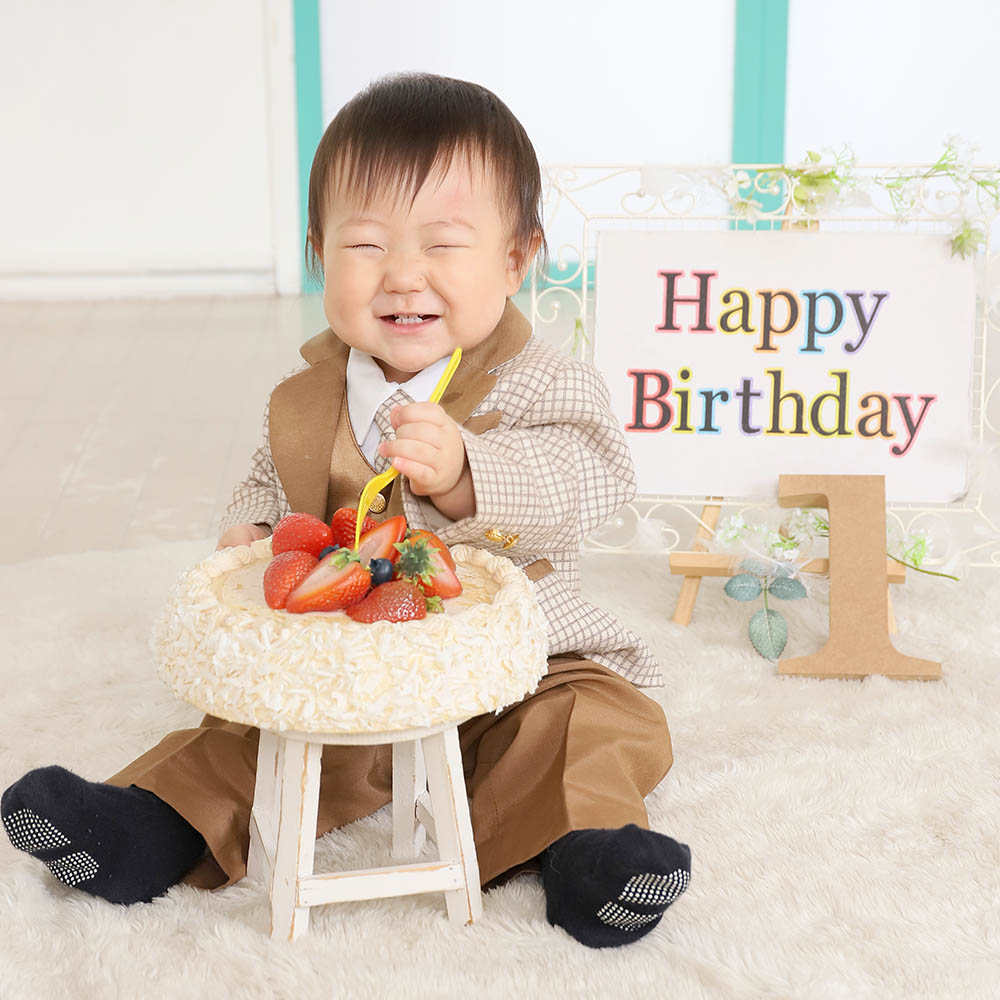 お誕生日の記念写真